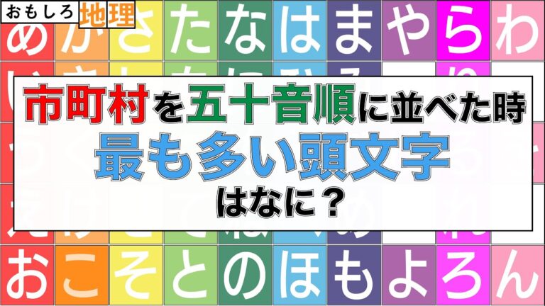 あいうえお順の地名一覧