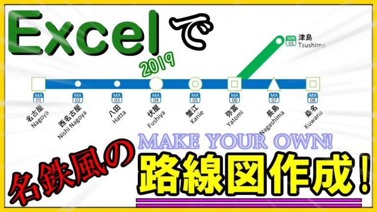 エクセルで作る路線図の効率的な手法