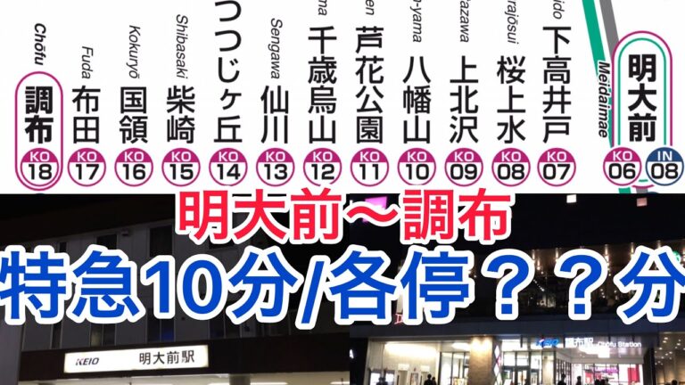 京王線各駅停車の所要時間ガイド